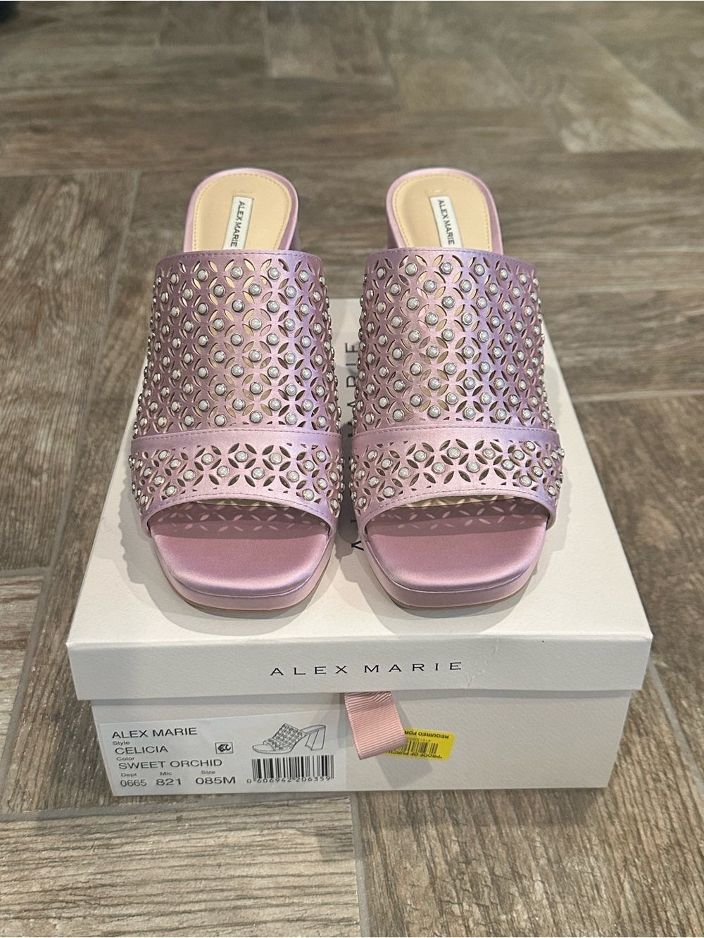 Alex Marie Sweet Orchid Slip-On Laser-Cut Mules